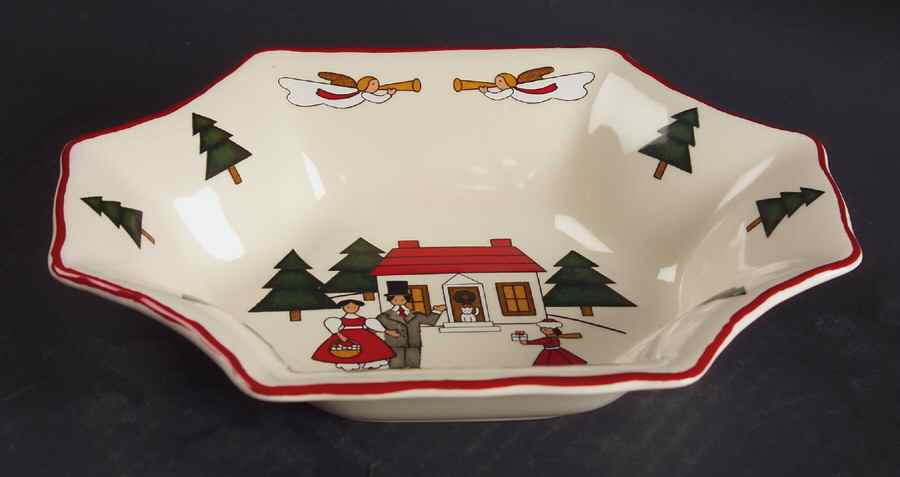 Christmas Village Large Sweet Meat Dish by Mason's-1