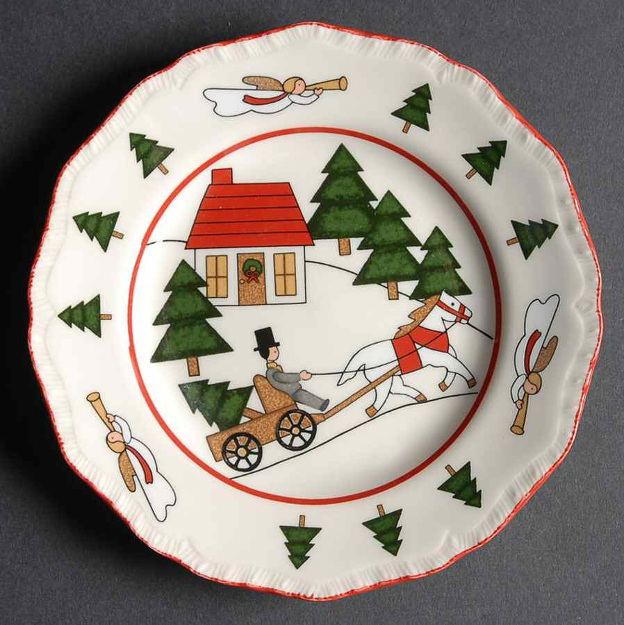 Christmas Village Bread & Butter Plate by Mason's-1