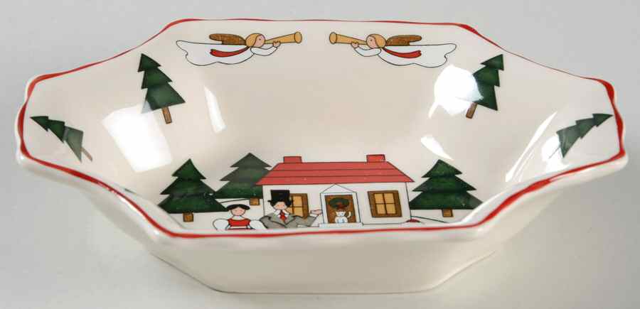Christmas Village Nut Dish by Mason's-1