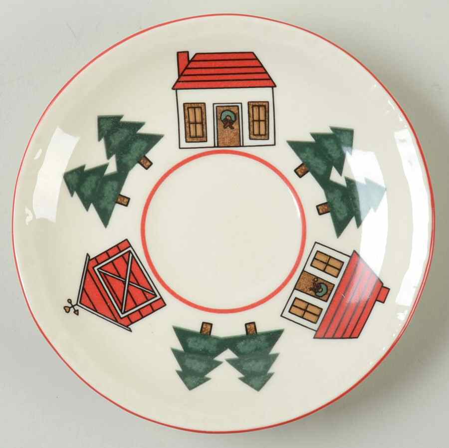 Christmas Village Saucer for Flat Cup by Mason's-1