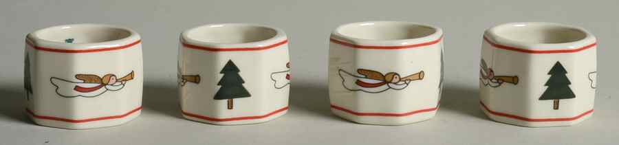 Christmas Village Napkin Ring - Set of 4 by Mason's-1