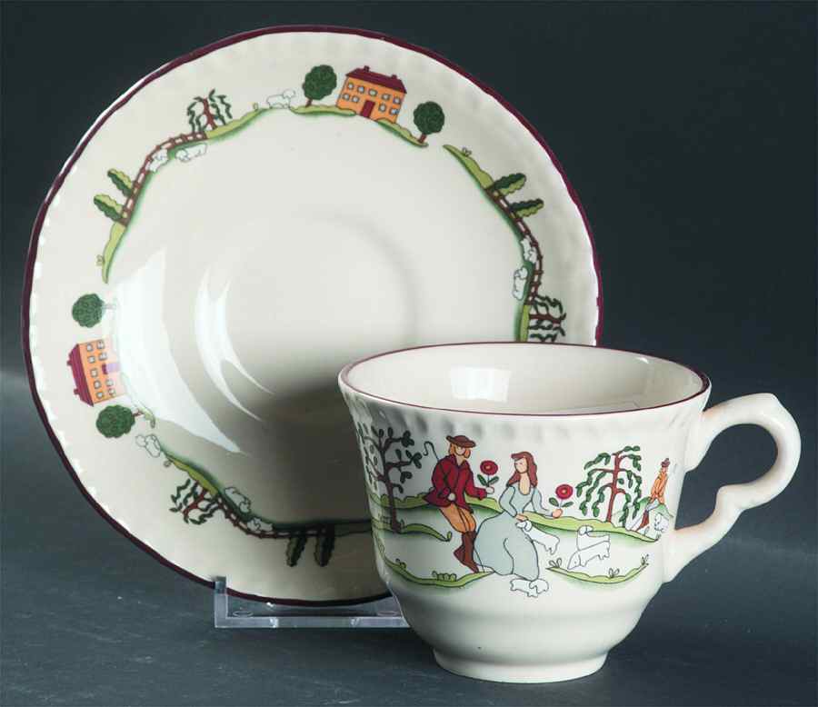 Country Lane Flat Cup & Saucer Set by Mason's-1