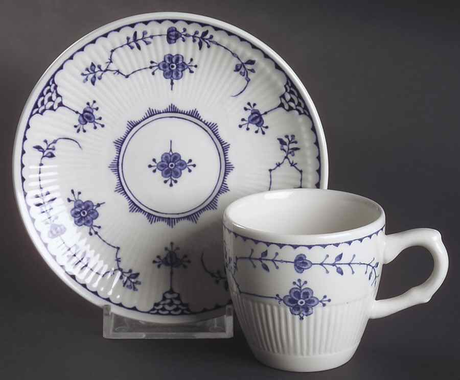 Denmark Blue Flat Demitasse Cup & Saucer Set by Mason's-1