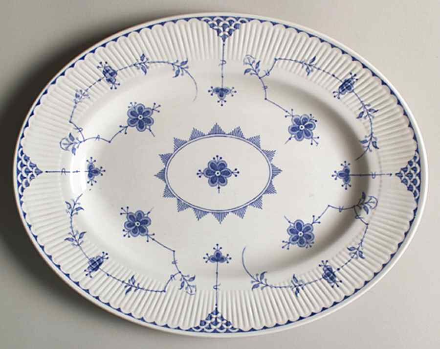 Denmark Blue 12" Oval Serving Platter by Mason's-1