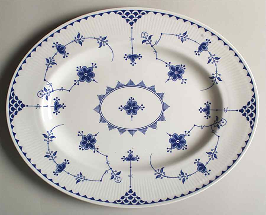 Denmark Blue 14" Oval Serving Platter by Mason's-1