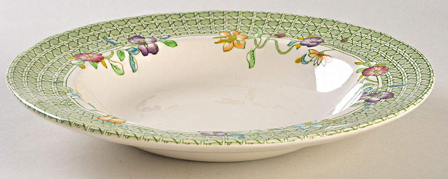 English Country Garden Green Mltclr Rim Soup Bowl by Mason's-1