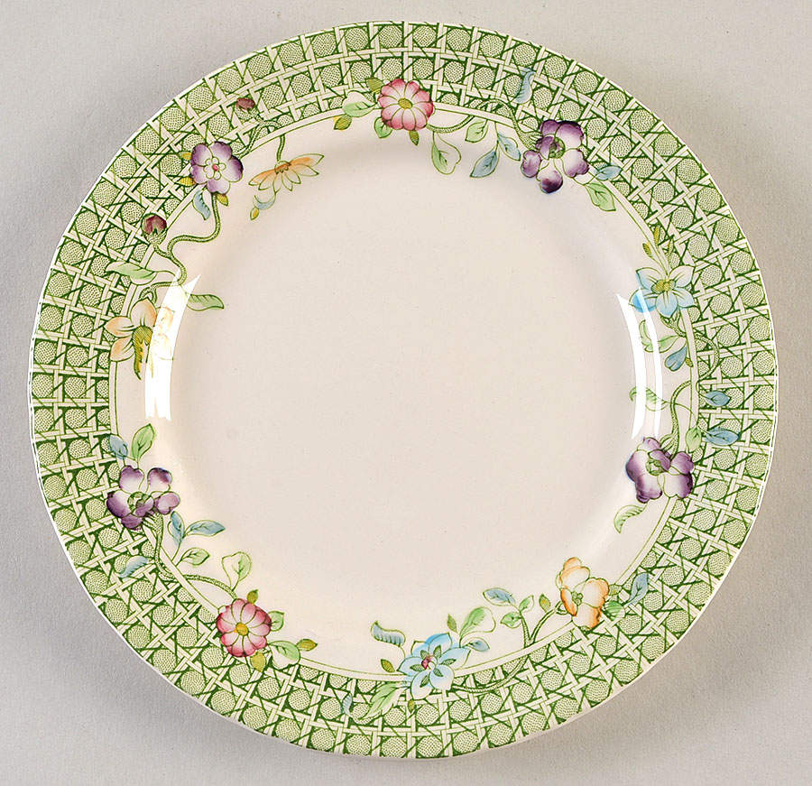 English Country Garden Green Mltclr Dessert/Pie Plate by Mason's-1