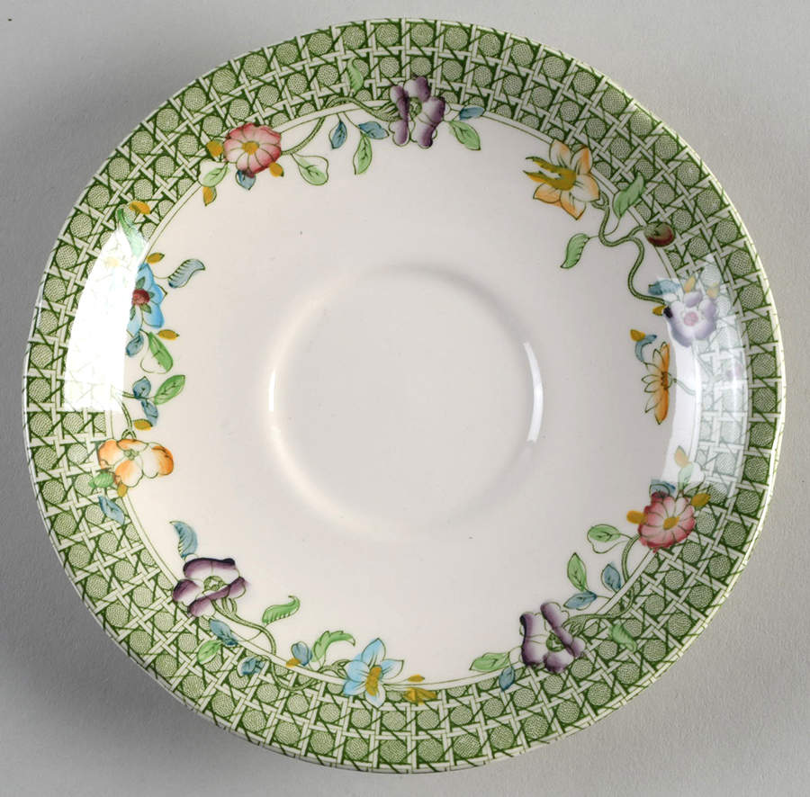English Country Garden Green Mltclr Saucer for Cream Soup Bowl by Mason's-1