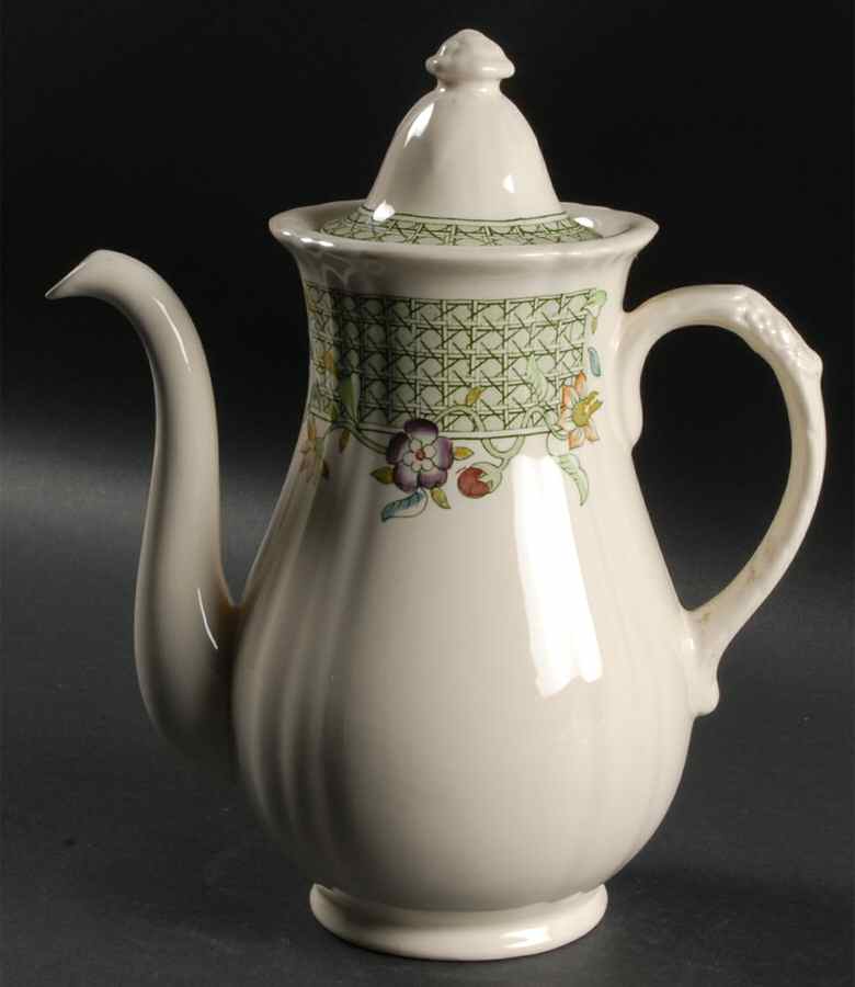 English Country Garden Green Mltclr Coffee Pot & Lid by Mason's-1