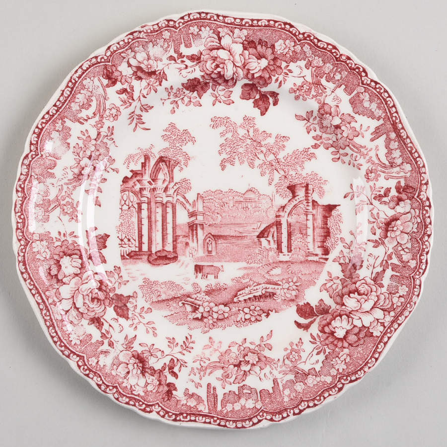 Fountains Red Dessert/Pie Plate by Mason's-1