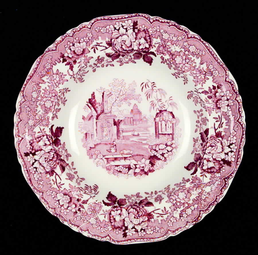 Fountains Red Rim Soup Bowl by Mason's-1