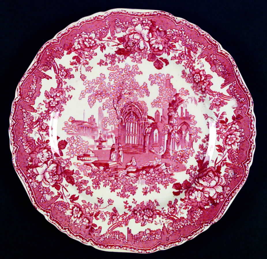 Fountains Red Dinner Plate by Mason's-1
