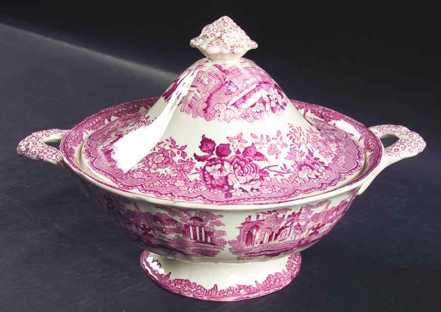 Fountains Red Round Covered Vegetable by Mason's-1