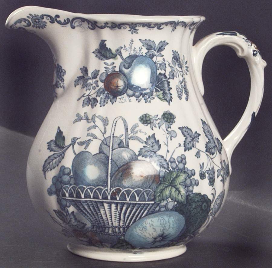 Fruit Basket Blue Multicolor 24 Oz Romney Jug by Mason's-1