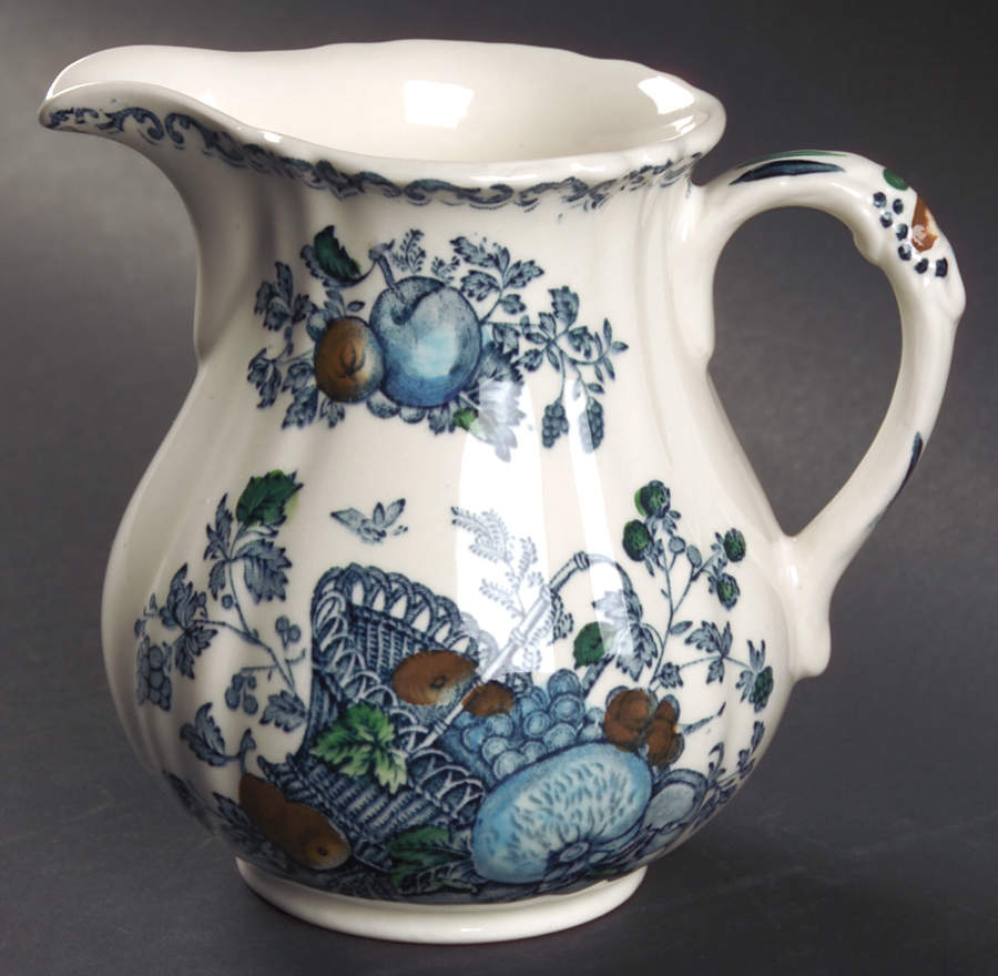 Fruit Basket Blue Multicolor 16 Oz Romney Jug by Mason's-1