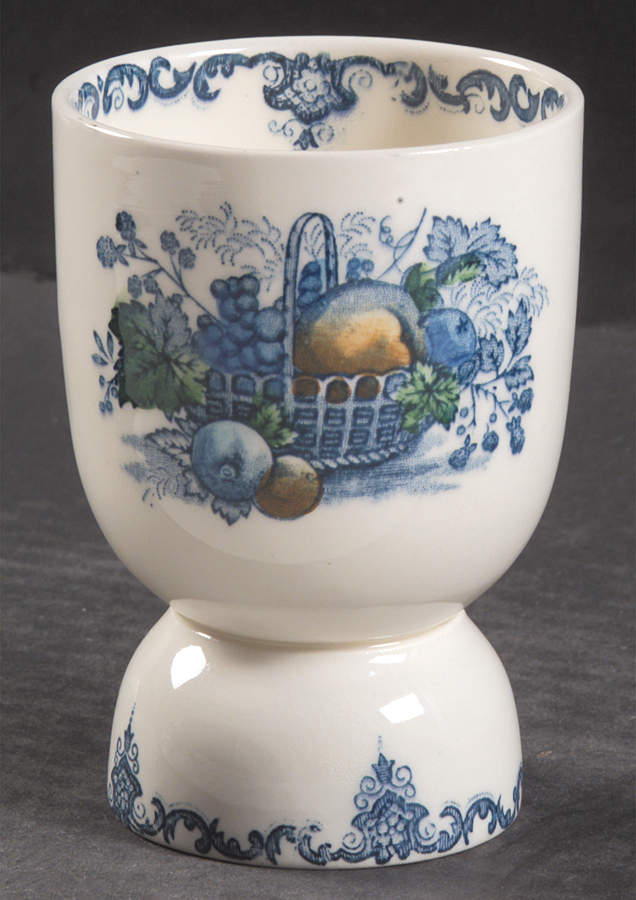Fruit Basket Blue Multicolor Double Egg Cup by Mason's-1