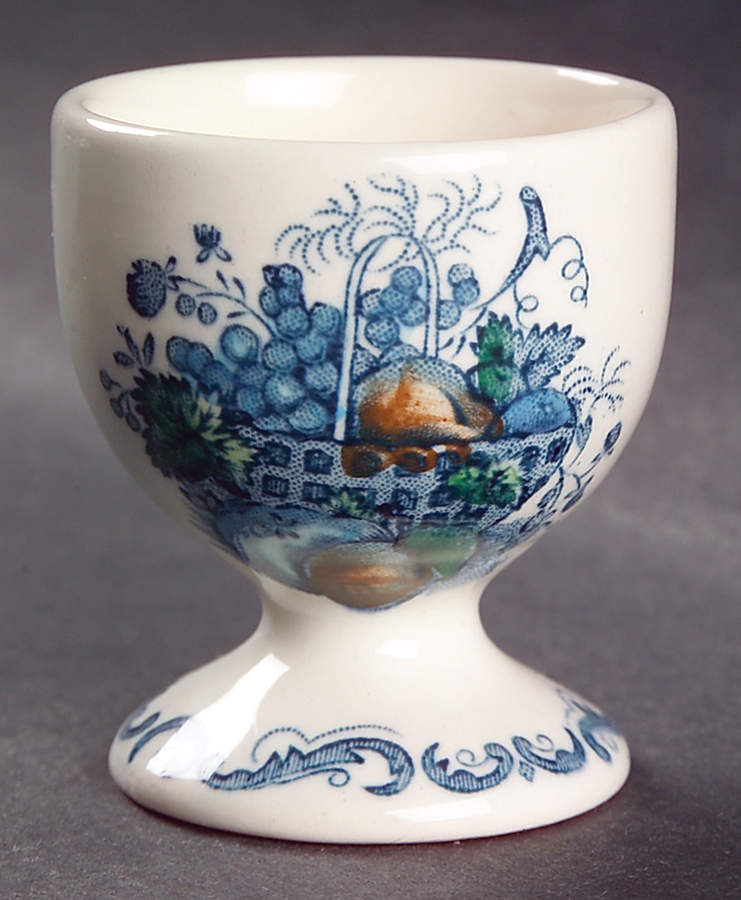 Fruit Basket Blue Multicolor Single Egg Cup by Mason's-1