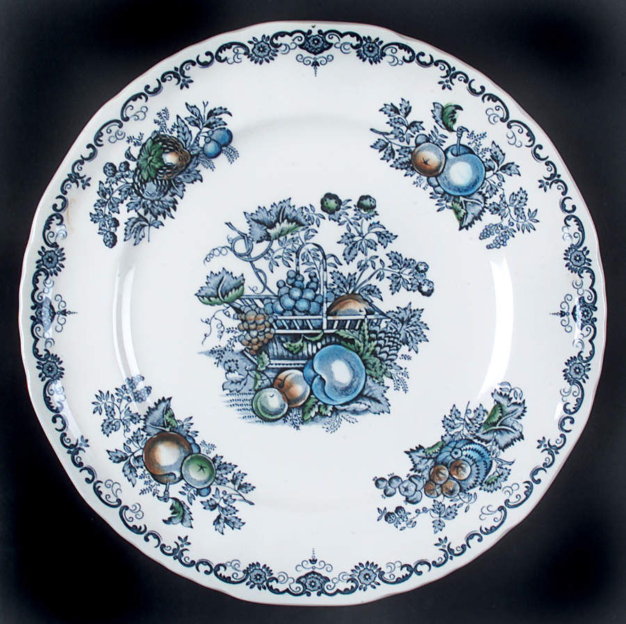 Fruit Basket Blue Multicolor Dinner Plate by Mason's-1