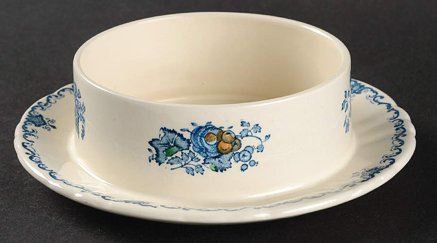 Fruit Basket Blue Multicolor Round Butter No Lid by Mason's-1