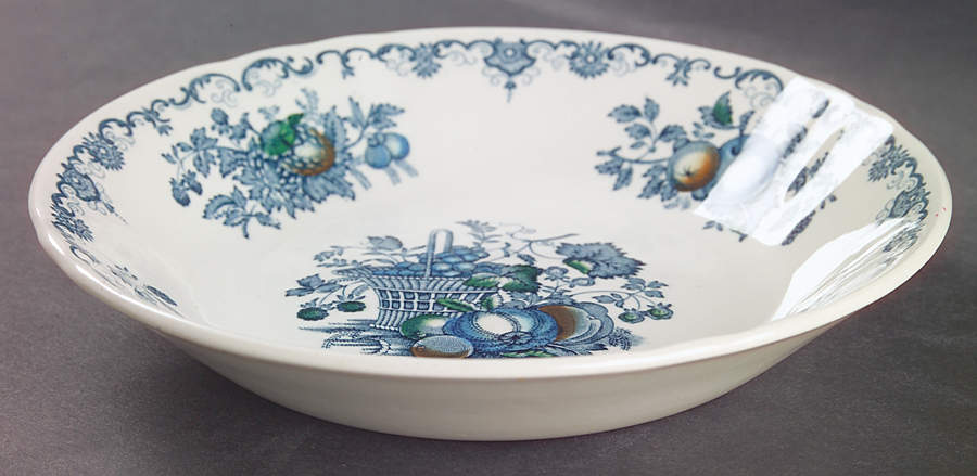 Fruit Basket Blue Multicolor Coupe Soup Bowl by Mason's-1