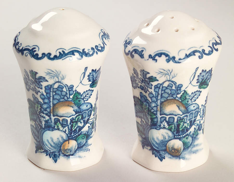 Fruit Basket Blue Multicolor Salt & Pepper Set by Mason's-1