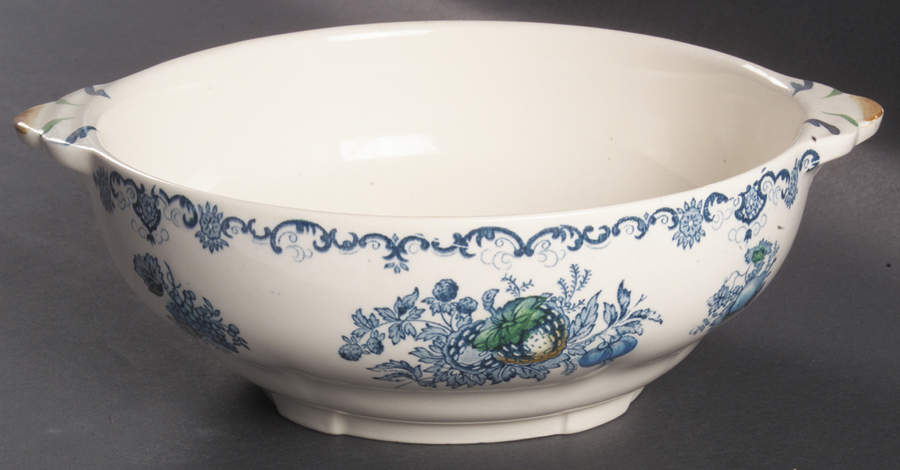 Fruit Basket Blue Multicolor Small Round Vegetable No Lid by Mason's-1