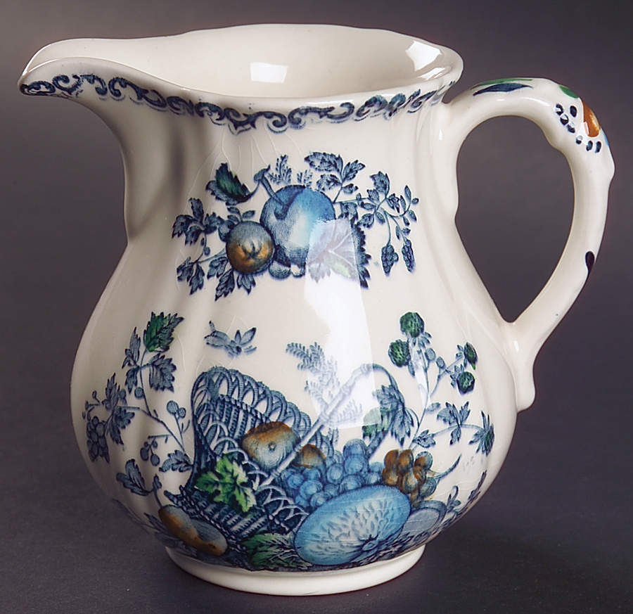 Fruit Basket Blue Multicolor 16 Oz Pitcher by Mason's-1