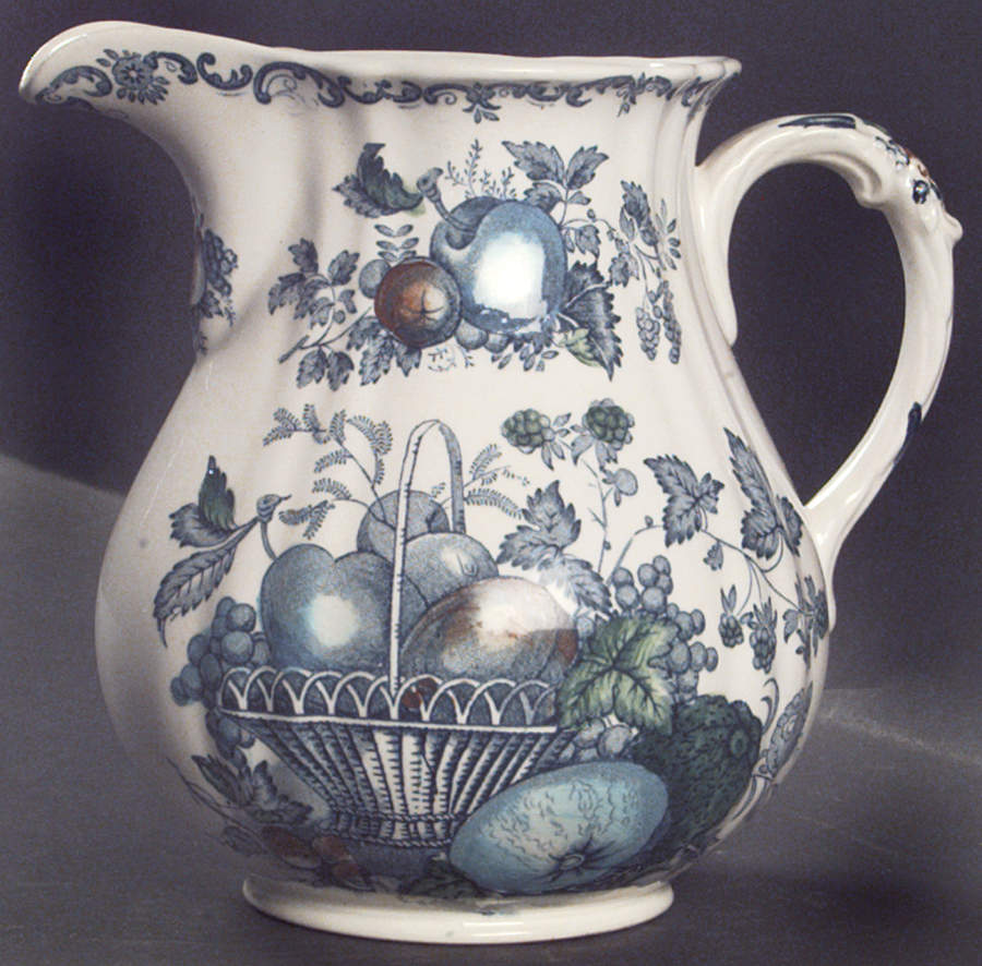 Fruit Basket Blue Multicolor 28 Oz Romney Jug by Mason's-1