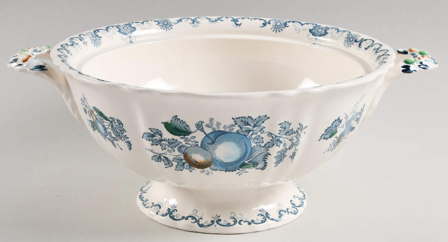 Fruit Basket Blue Multicolor Tureen No Lid by Mason's-1