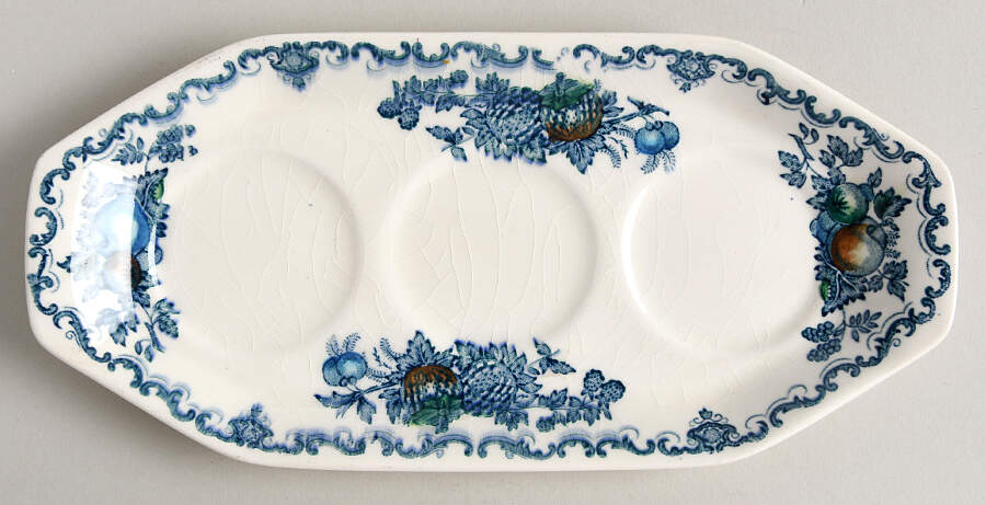 Fruit Basket Blue Multicolor Tray for Salt, Pepper & Mustard Set by Mason's-1