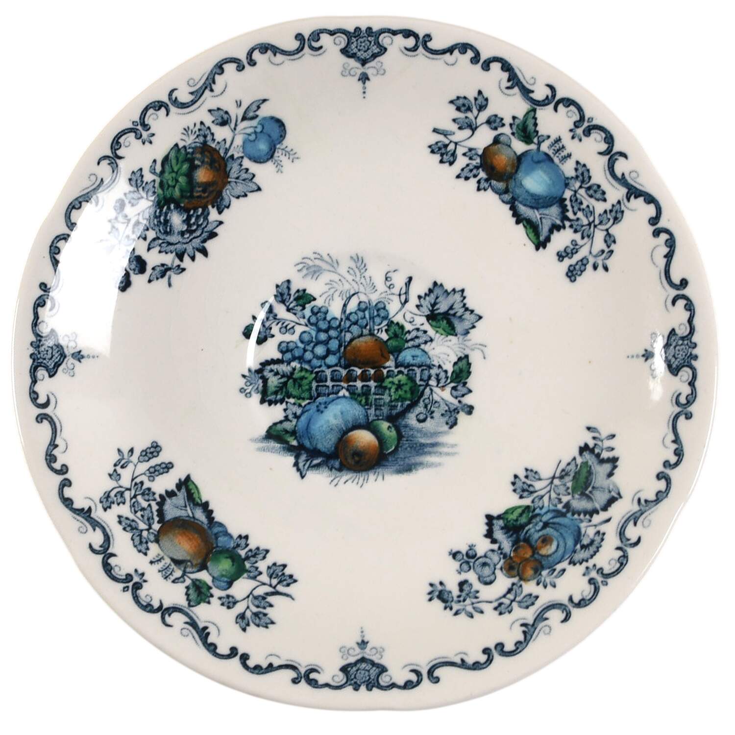 Fruit Basket Blue Multicolor Saucer by Mason's-1