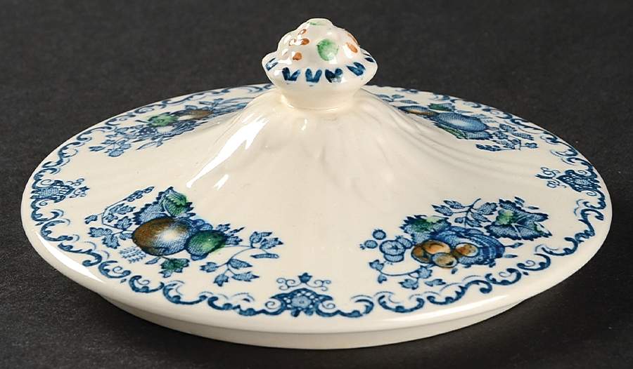 Fruit Basket Blue Multicolor Lid for Round Butter by Mason's-1