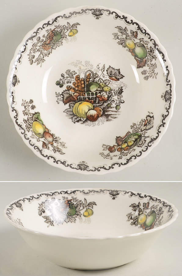Fruit Basket Brown Multicolor Coupe Soup Bowl by Mason's-1