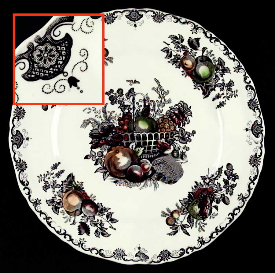 Fruit Basket Brown Multicolor Dinner Plate by Mason's-1