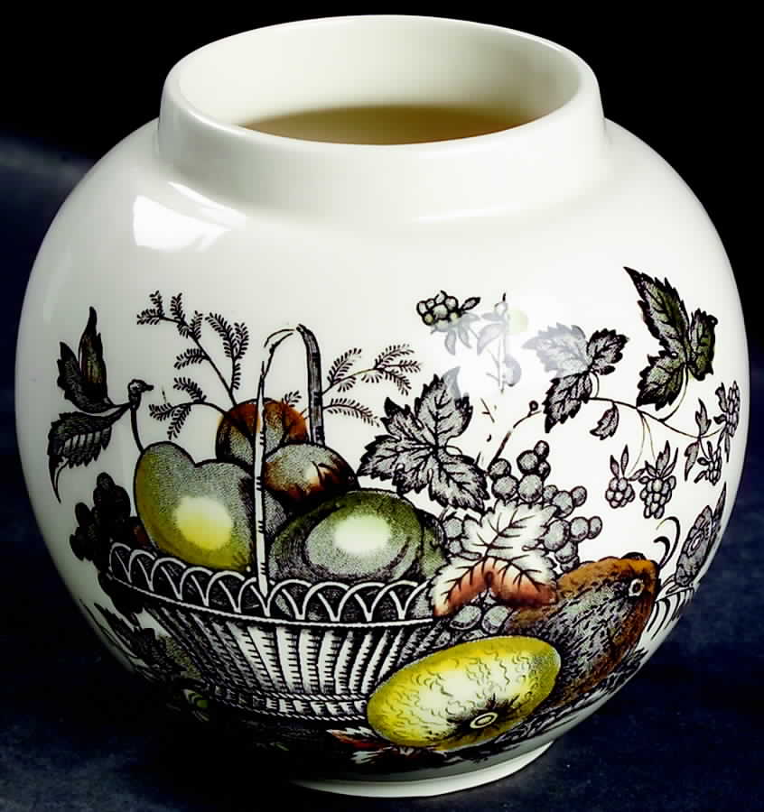 Fruit Basket Brown Multicolor 4" Vase by Mason's-1