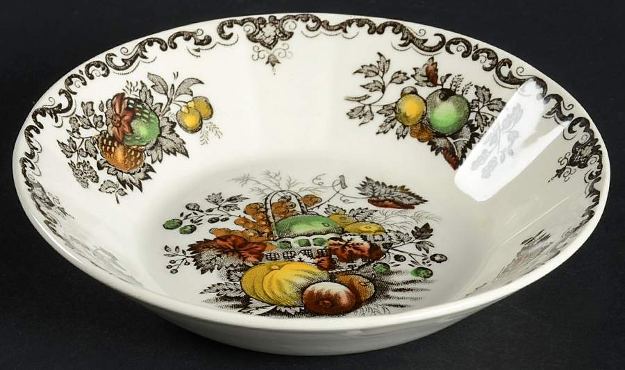 Fruit Basket Brown Multicolor Fruit/Dessert (Sauce) Bowl by Mason's-1