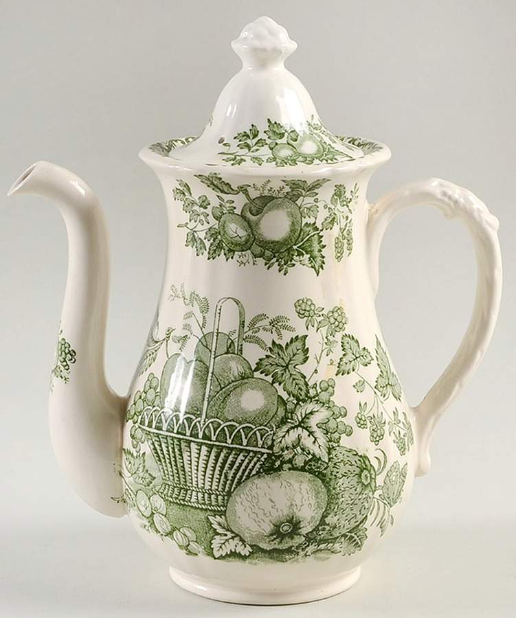 Fruit Basket Green Mini Teapot & Lid by Mason's-1
