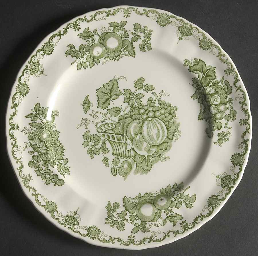 Fruit Basket Green Luncheon Plate by Mason's-1