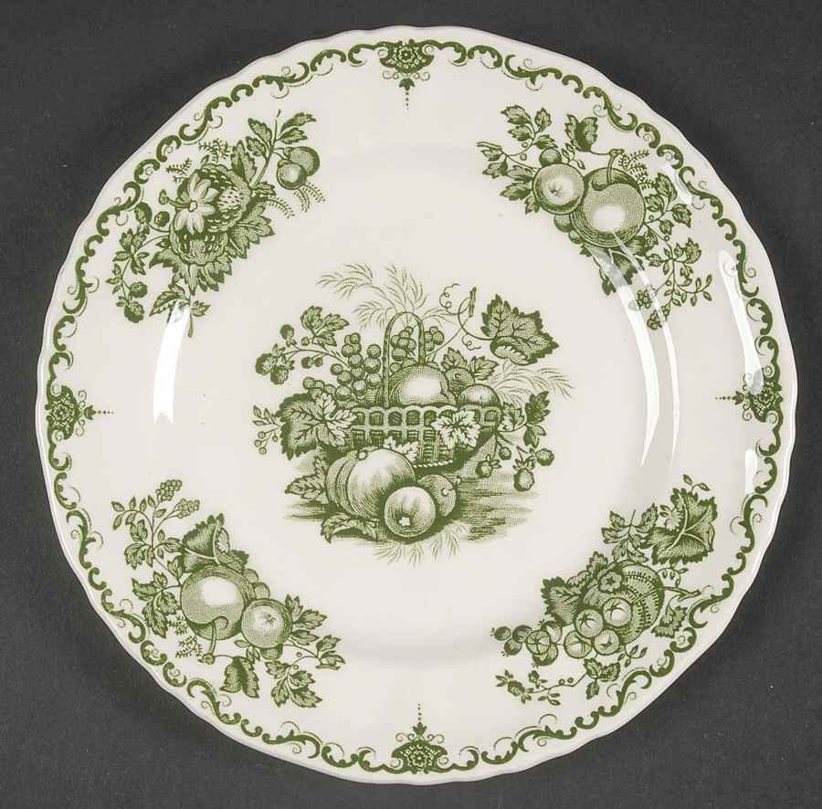 Fruit Basket Green Bread & Butter Plate by Mason's-1