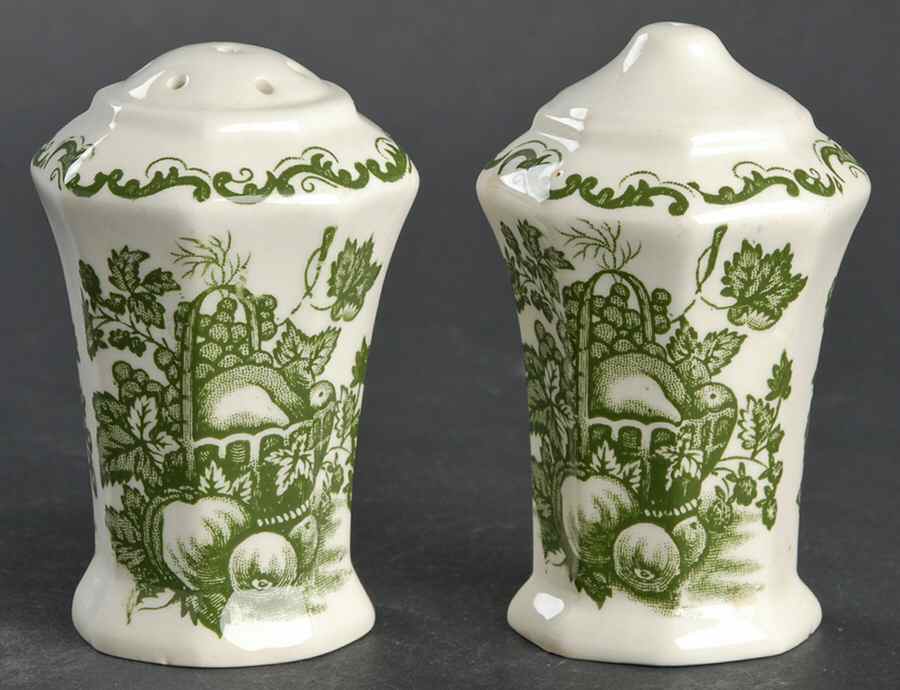 Fruit Basket Green Salt & Pepper Set by Mason's-1