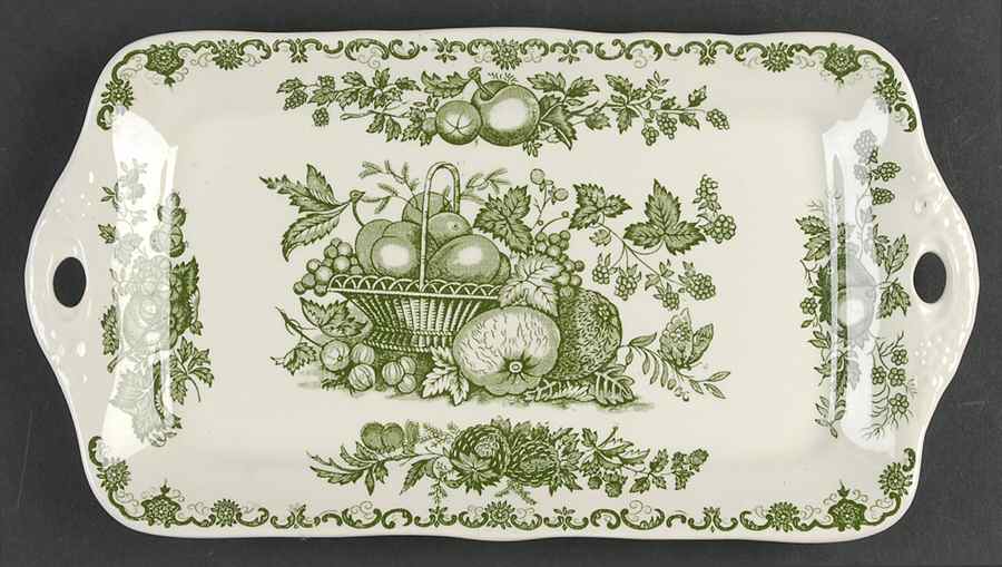 Fruit Basket Green Large Sandwich Tray by Mason's-1