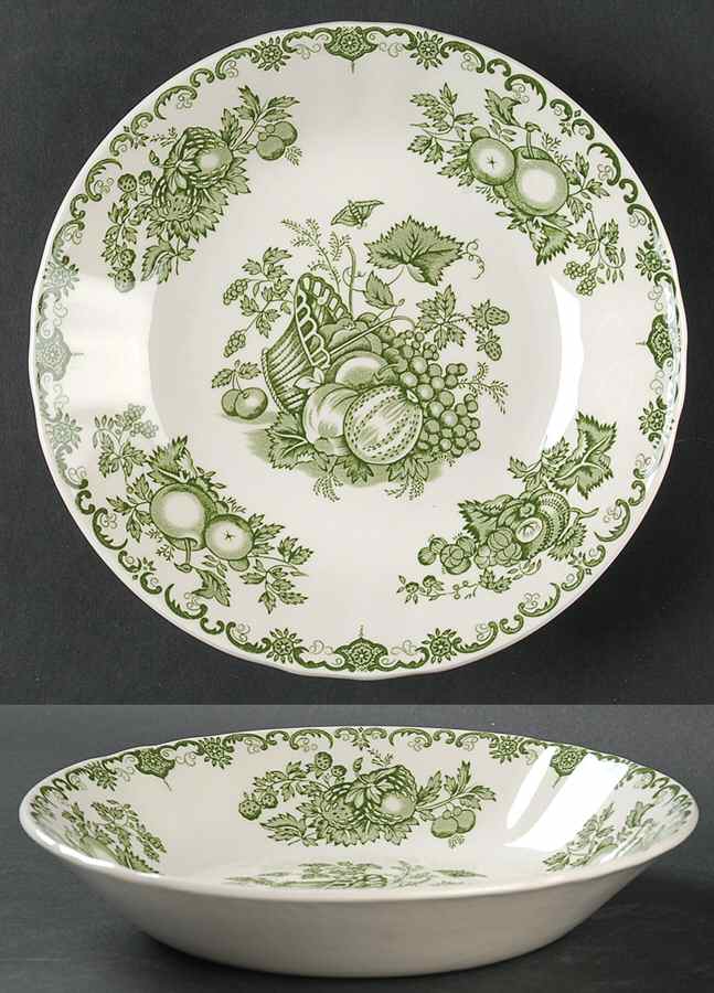 Fruit Basket Green Coupe Soup Bowl by Mason's-1
