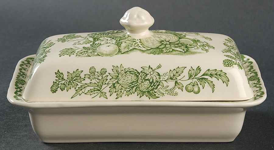 Fruit Basket Green 1/4 Lb Covered Butter by Mason's-1