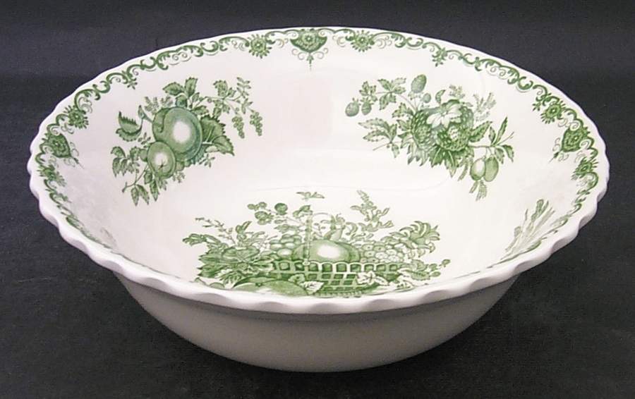 Fruit Basket Green 8" Round Vegetable Bowl by Mason's-1