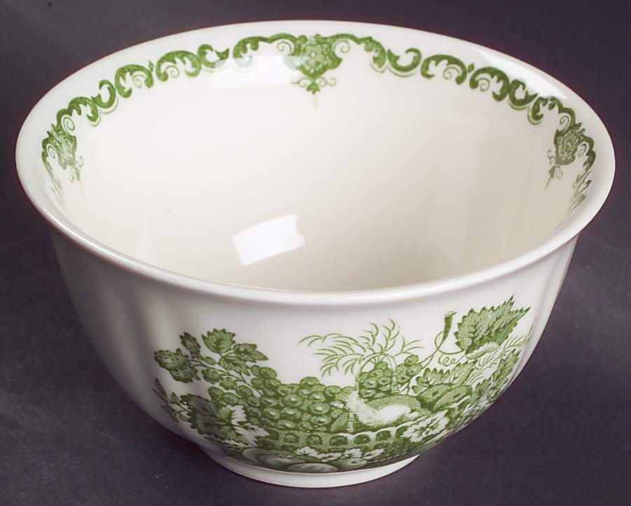 Fruit Basket Green Open Rice/Sugar Bowl by Mason's-1