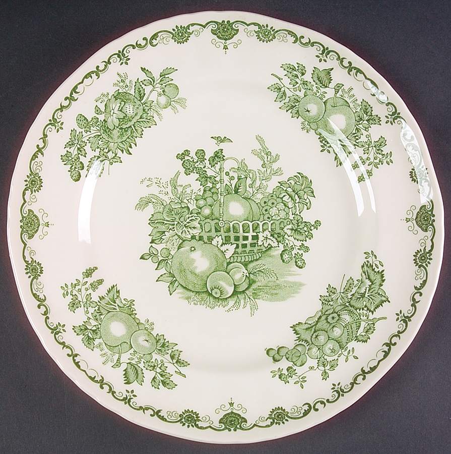 Fruit Basket Green Dinner Plate by Mason's-1