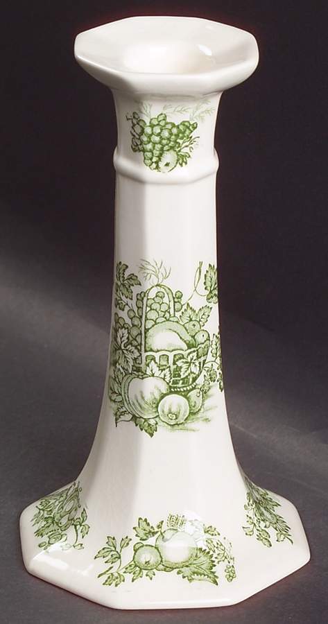Fruit Basket Green 6" Candlestick by Mason's-1