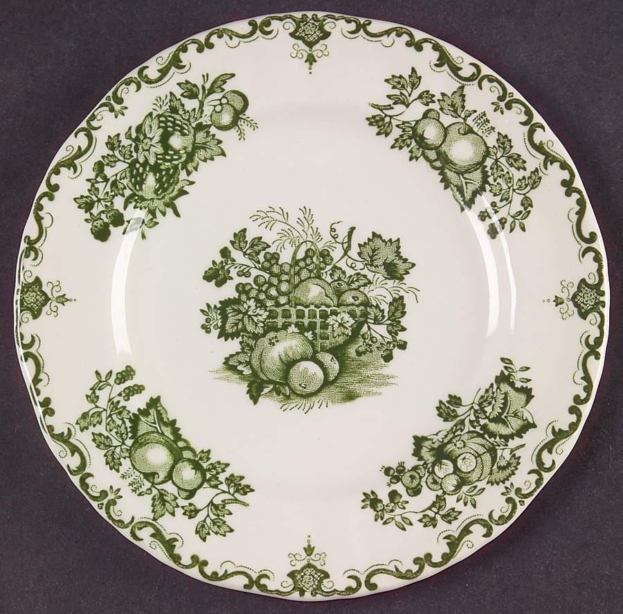 Fruit Basket Green Small Bread & Butter Plate by Mason's-1