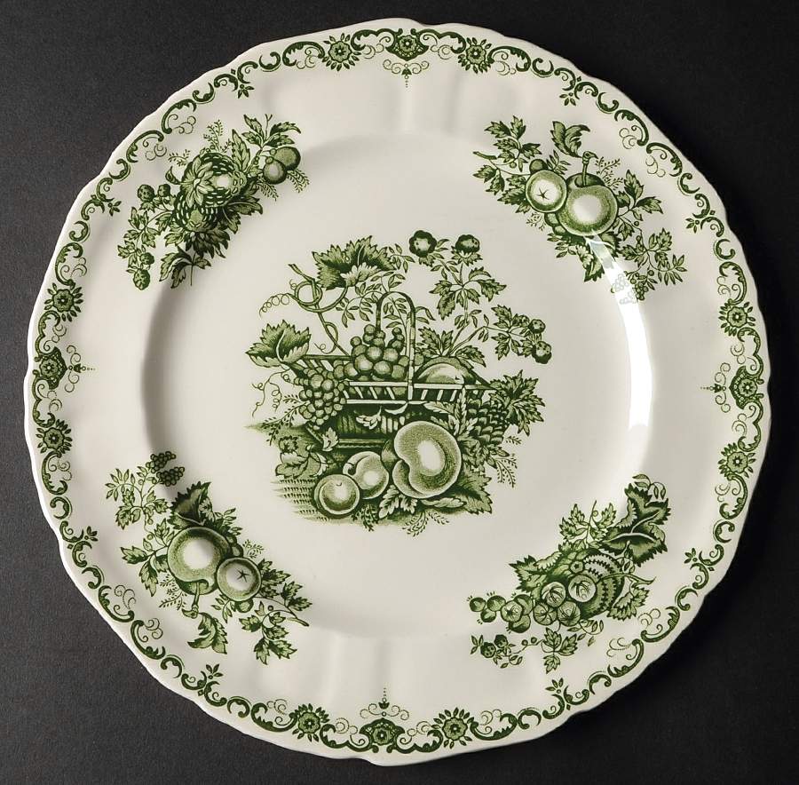 Fruit Basket Green Dinner Plate by Mason's-1