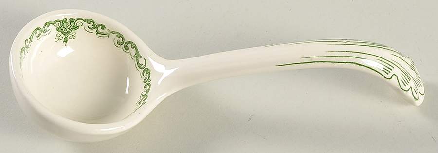 Fruit Basket Green Solid Piece Sauce Ladle by Mason's-1